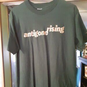 ANTIGONE RISING T-SHIRT (Green/Gold-Large) (NEW) 2002 Silkscreen Rock Girl Group